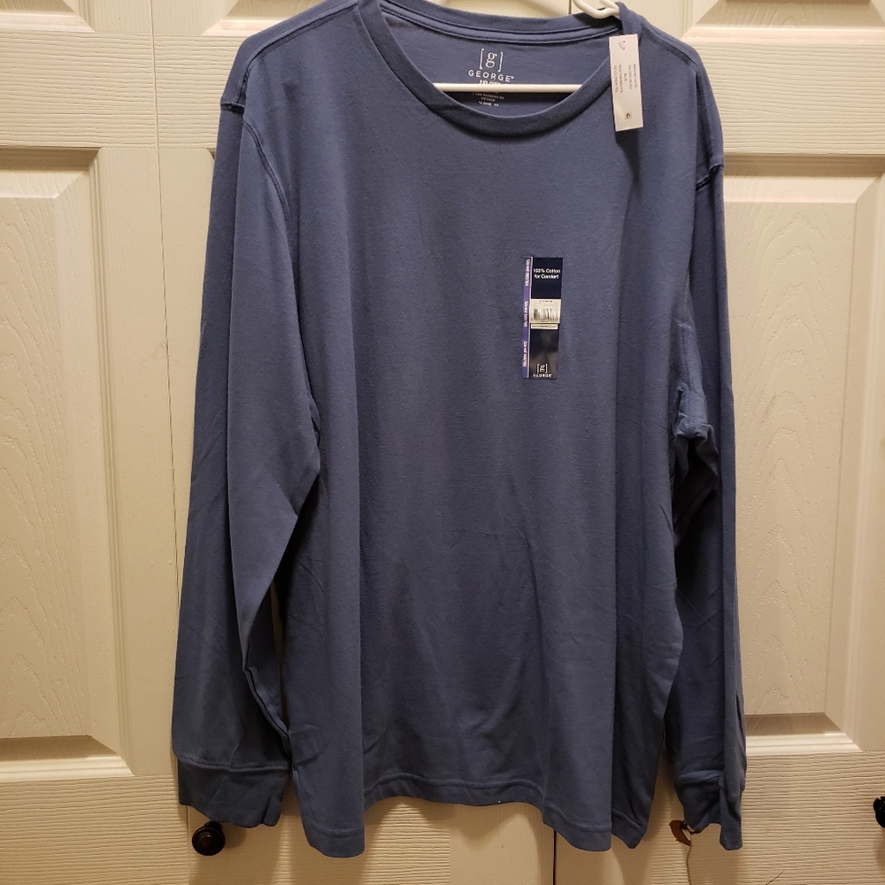 George Blue‎ Long Sleeeve Crew Tee Size 2XL